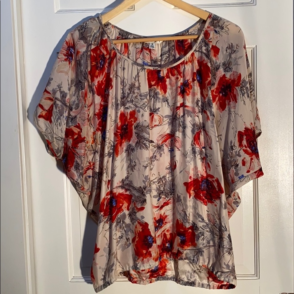Cabi floral silk top